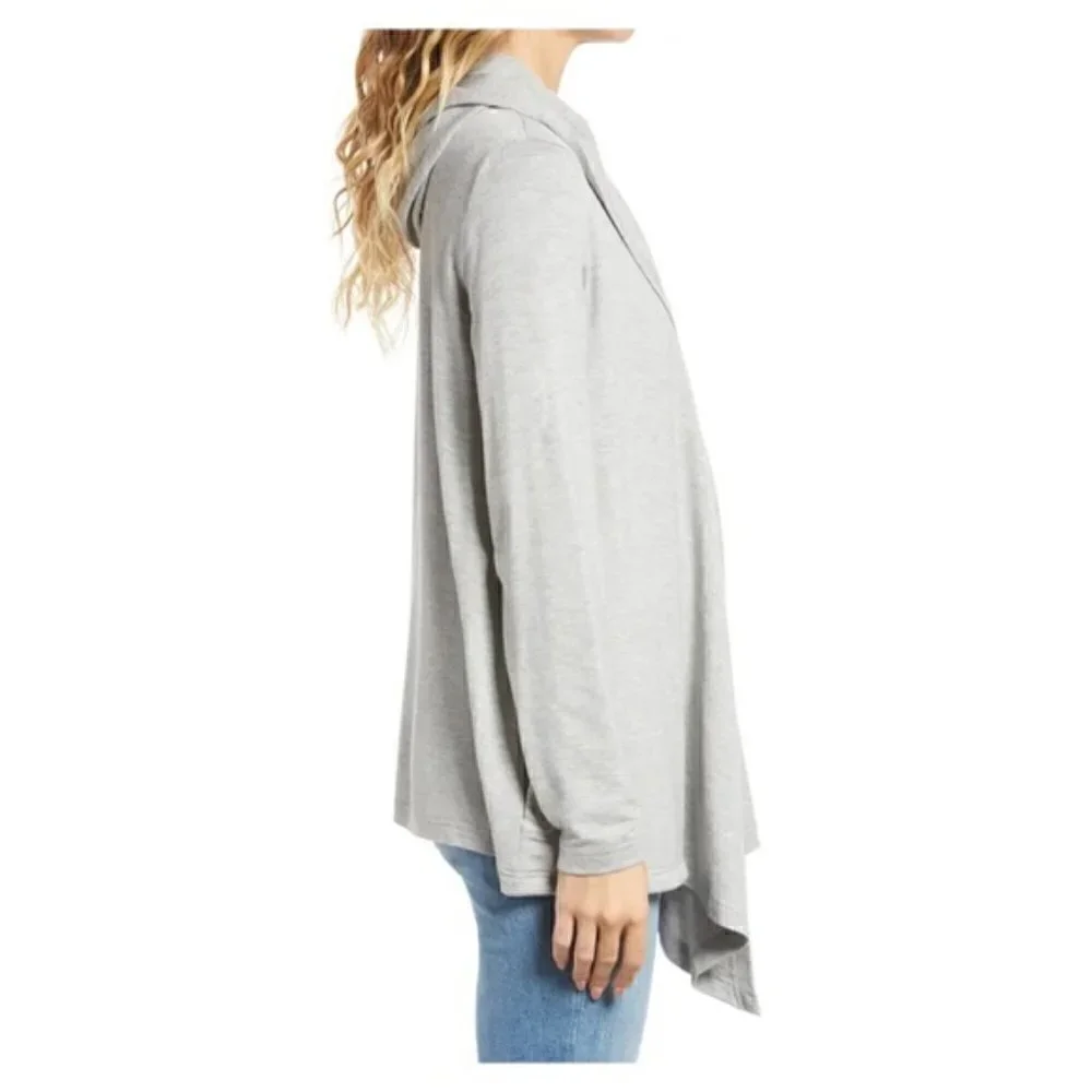 New Splendid Supersoft Hooded Heather Grey Cardigan NWT Small